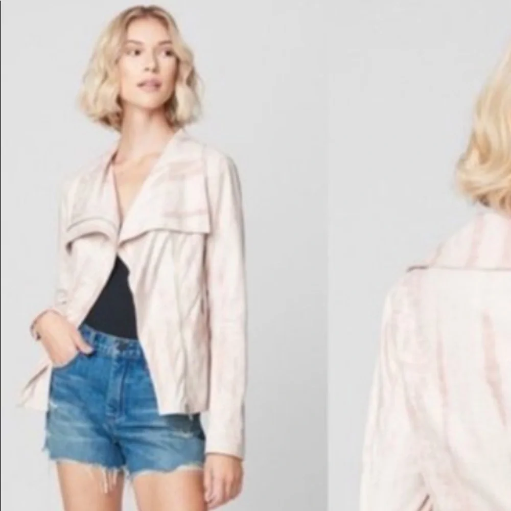 BLANKNYC Faux Suede pink waterfall jacket NWT from Anthropologie Size Medium - Picture 1 of 12